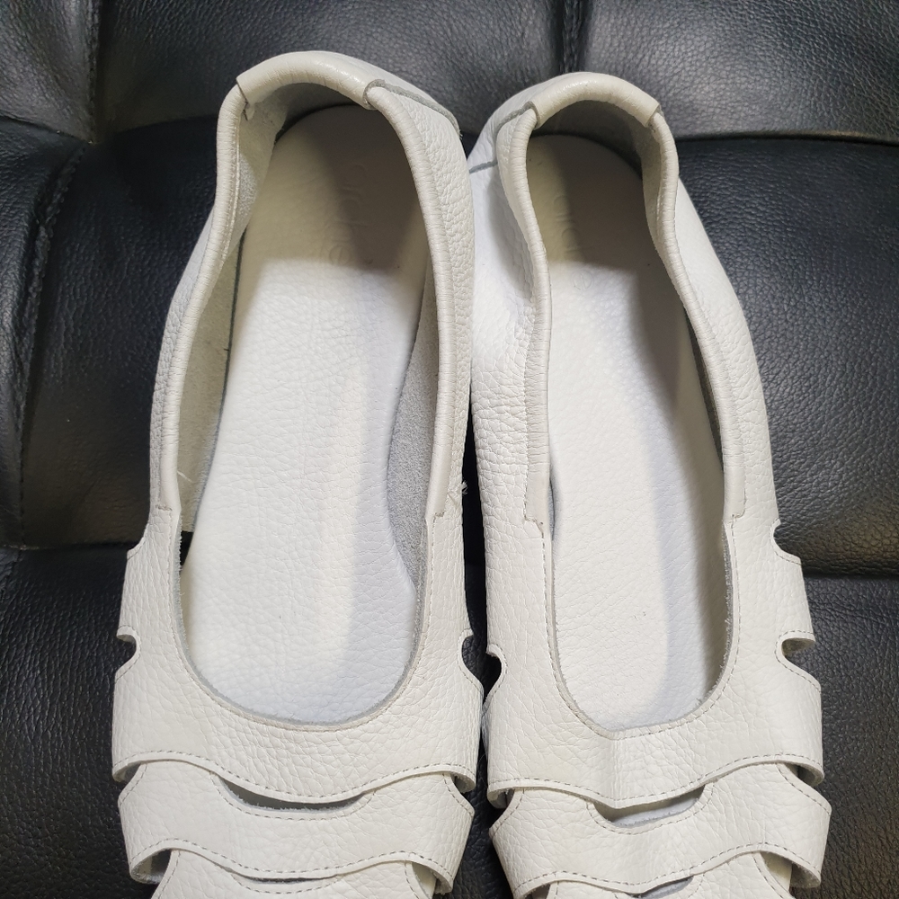 Arche Ninova Leather Flats Ballerina White - Picture 9 of 12